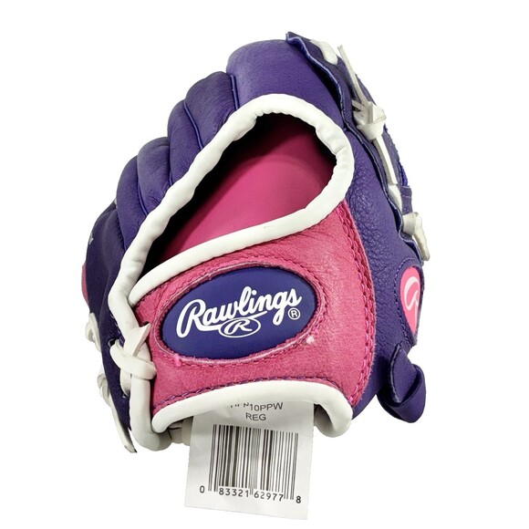 Rawlings 10 Inch Highlight Leather Tee Ball Glove HFP10PPW Purple Pink New - Picture 6 of 10